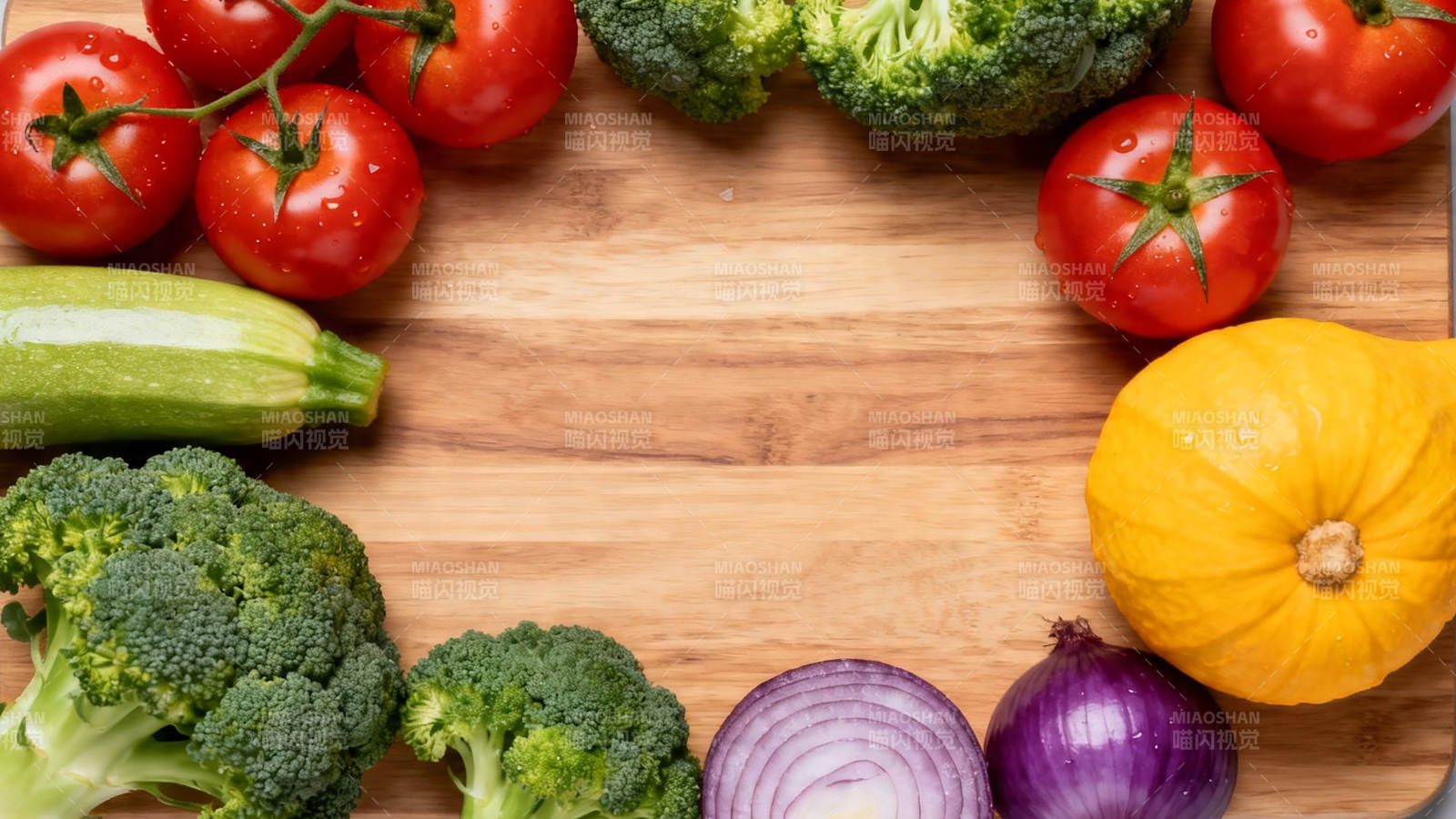 新鲜蔬果围边 木盘留白待填图片