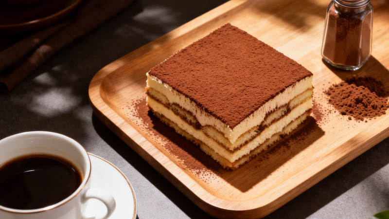 提拉米苏配黑咖啡图片