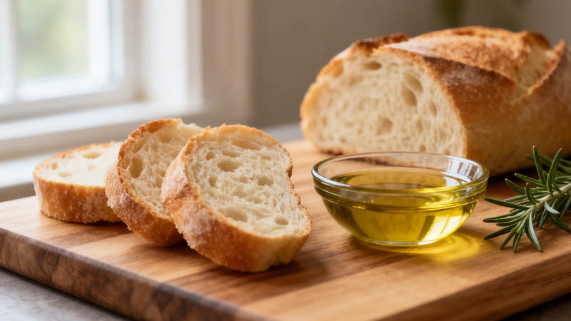 面包配橄榄油 香浓诱人图片