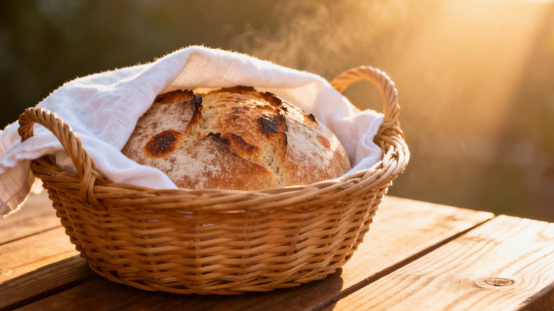 篮中热面包 阳光暖人心图片