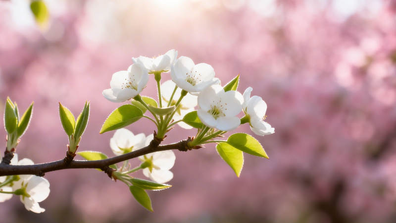 春花绽放 粉白相映成趣图片