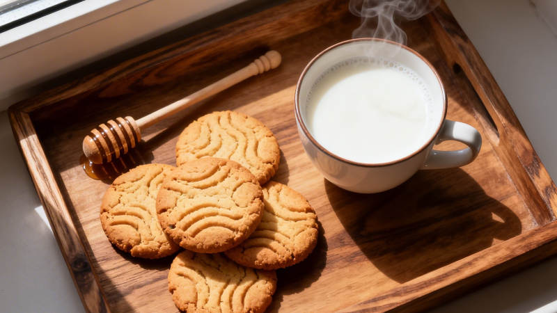 热奶配饼干 温馨下午茶图片