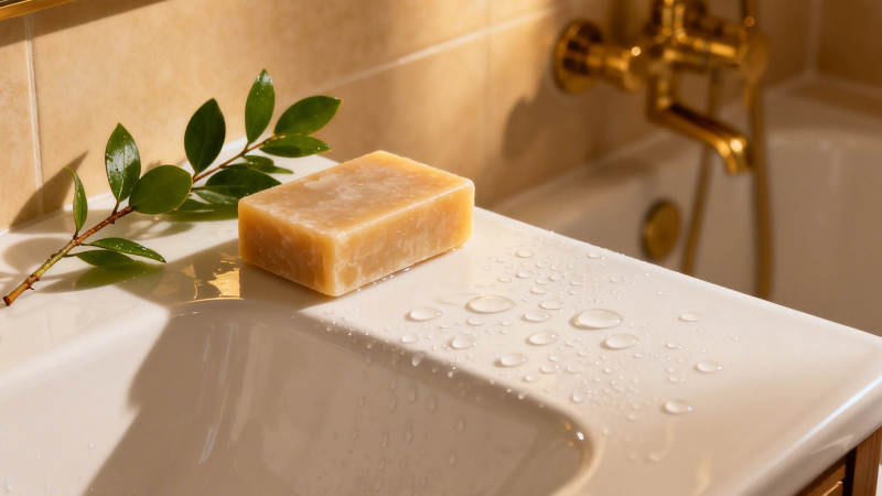 皂香叶影 浴室静美时光图片