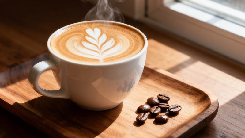 阳光咖啡香 豆伴拉花暖图片