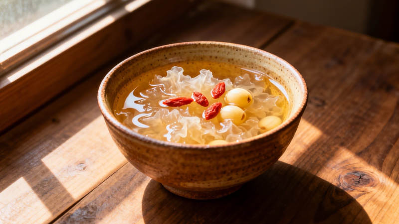 银耳莲子枸杞羹图片