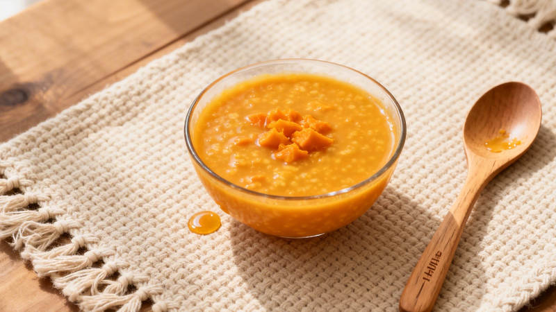 南瓜粥配木勺 暖胃又养生图片