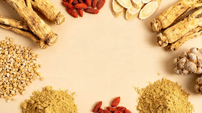 中药材环绕布局图图片