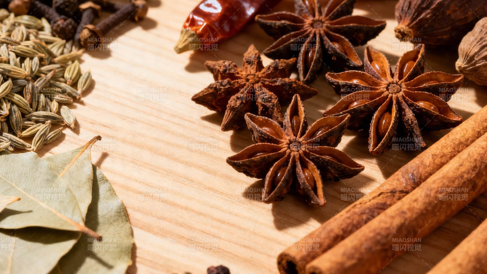香料合集 八角桂皮香叶等图片