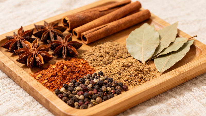香料拼盘 八角桂皮香叶胡椒图片
