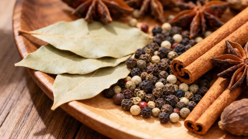 香料合集 桂皮八角胡椒叶图片