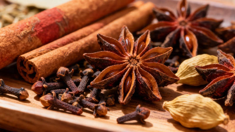 香料组合 八角桂皮丁香豆蔻图片