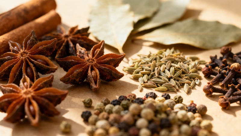 香料合集 八角桂皮香叶等图片