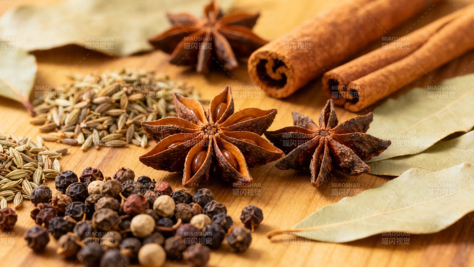 香料合集 八角桂皮胡椒等图片