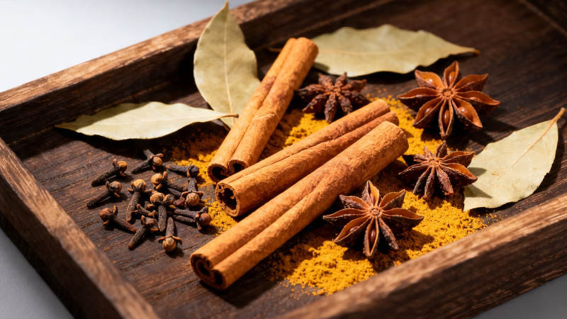 香料组合 肉桂 八角 丁香图片