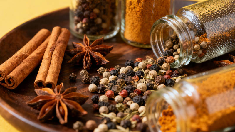 香料盛宴 肉桂八角胡椒集锦图片