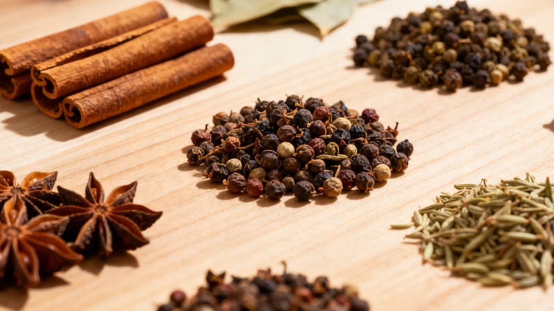 香料合集 桂皮八角胡椒等图片