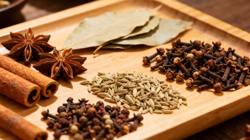 香料拼盘 八角桂皮丁香等图片