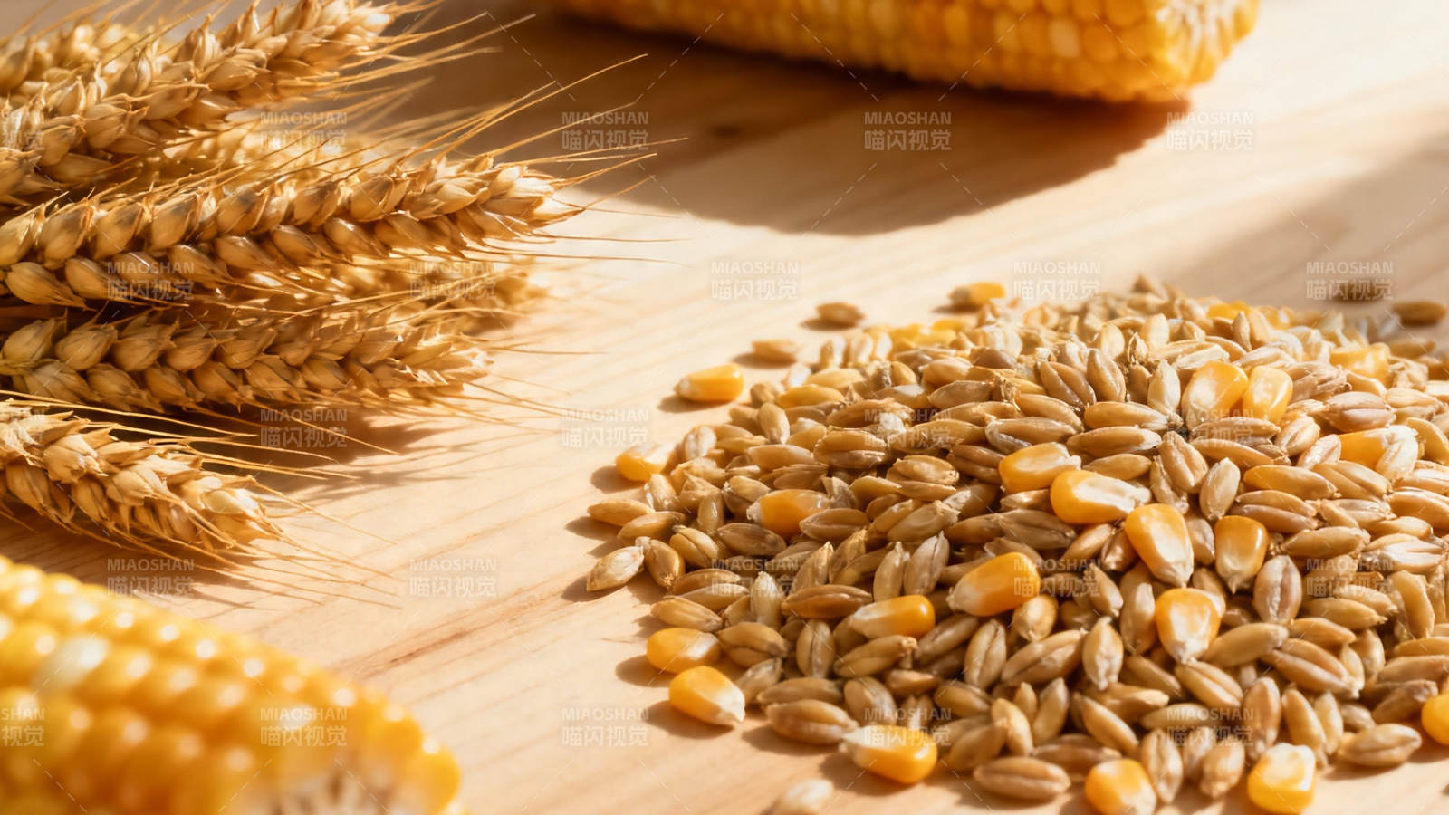 麦穗玉米粒 丰收好光景图片