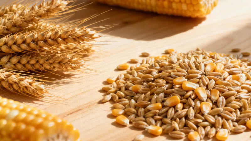 麦穗玉米粒 丰收好光景图片