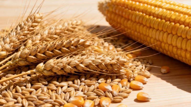 麦穗玉米粒 丰收好时节图片