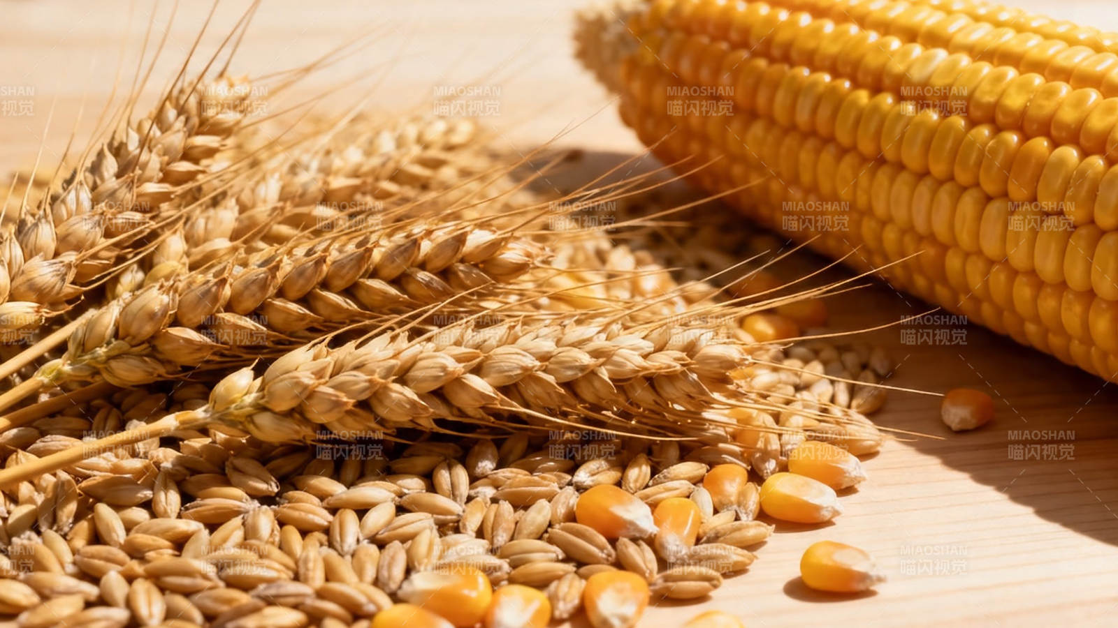 麦穗玉米粒 丰收好时节图片