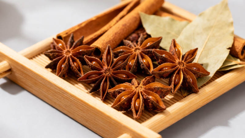 八角桂皮香叶香料盘图片