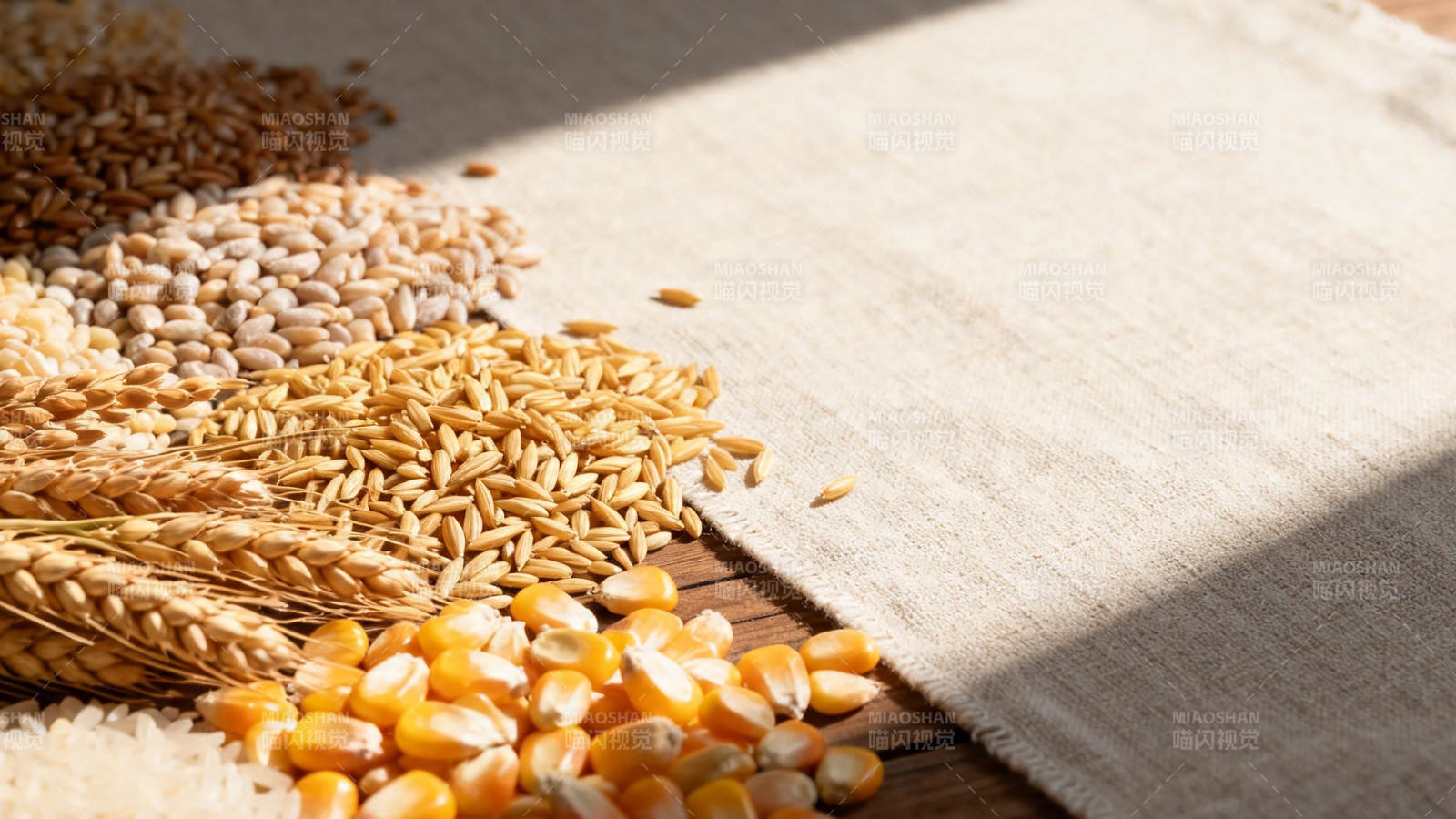 五谷丰登 阳光洒落布上图片