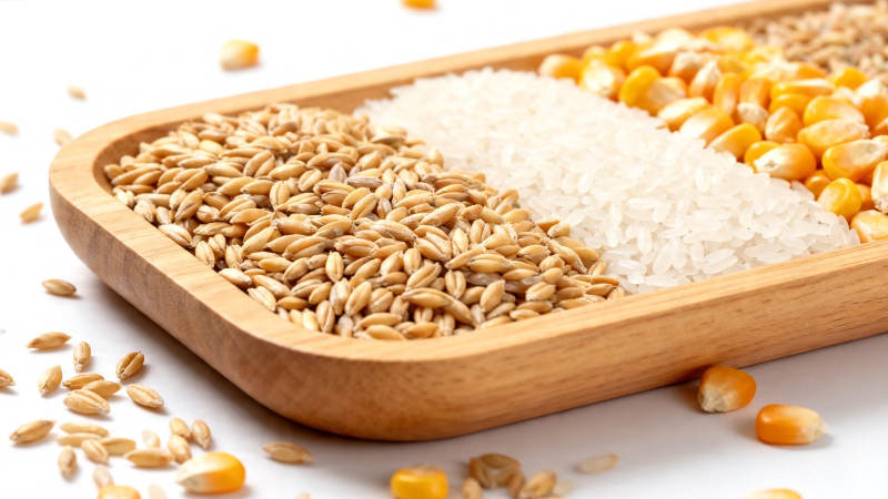 五谷杂粮木盘盛放图图片