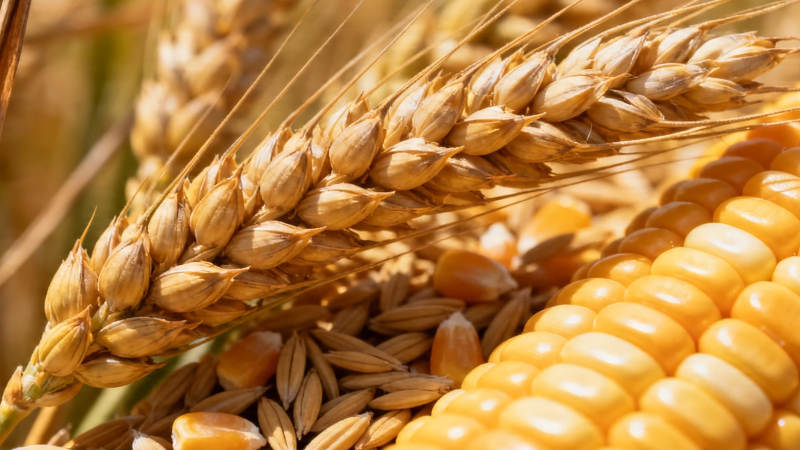 麦穗玉米丰收景图片