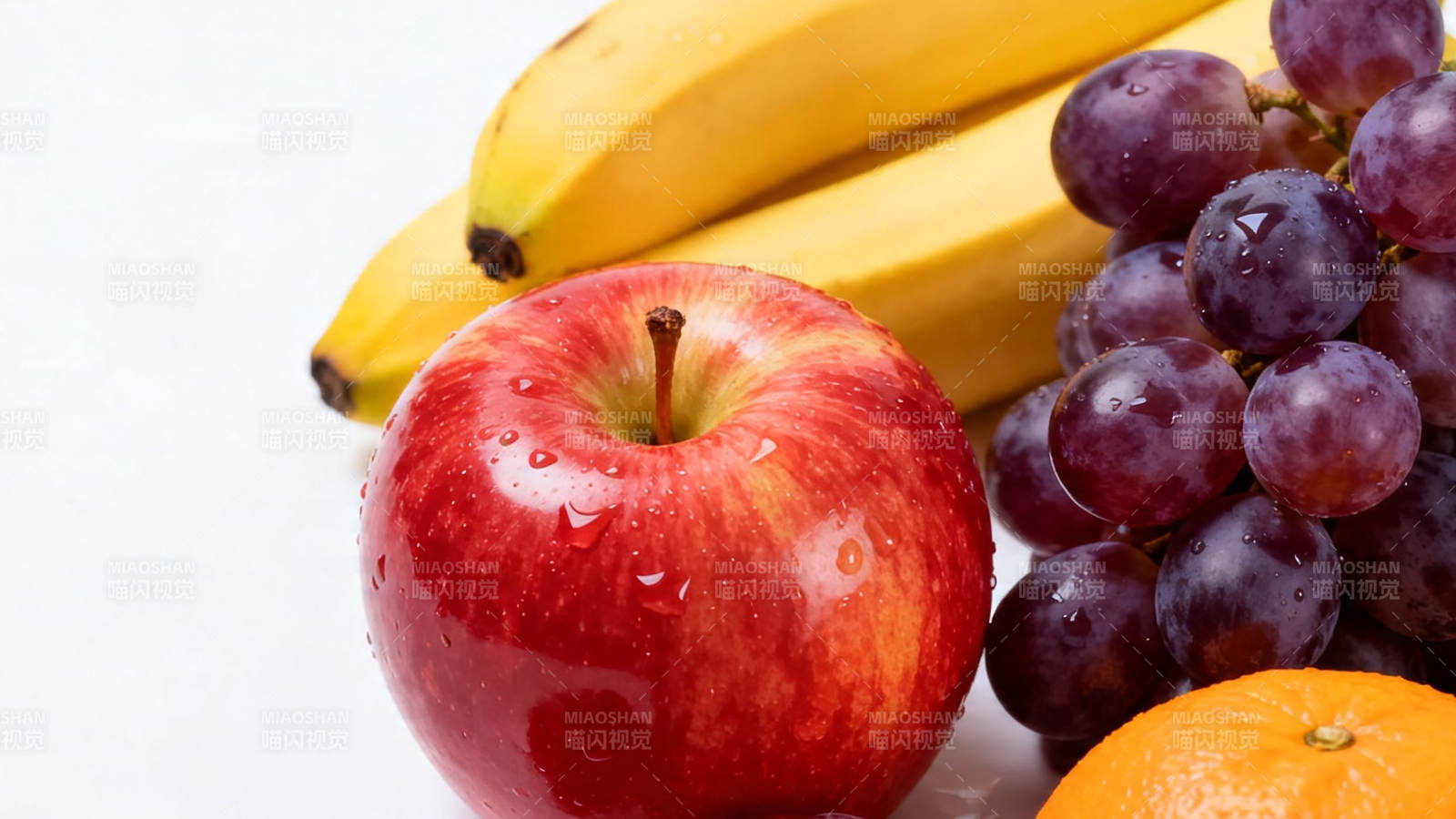 新鲜水果组合 苹果香蕉葡萄橙子图片