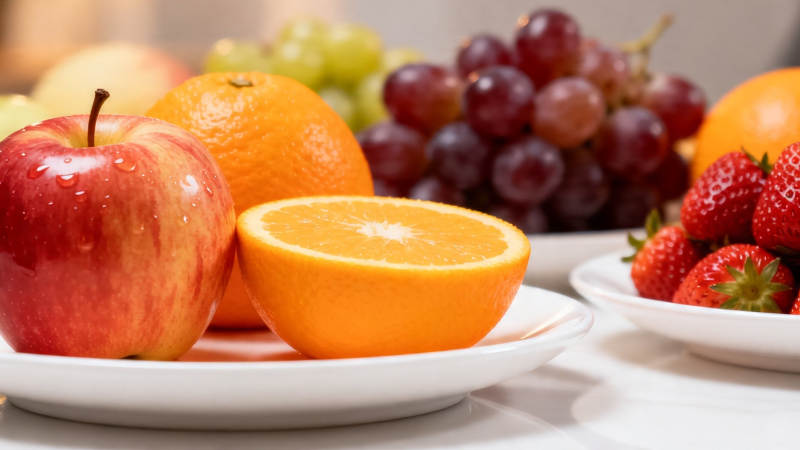 新鲜水果拼盘 苹果橙葡草莓图片