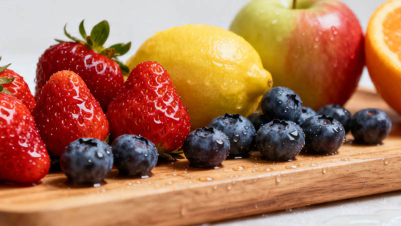 鲜果拼盘 草莓蓝莓柠檬苹果橙图片