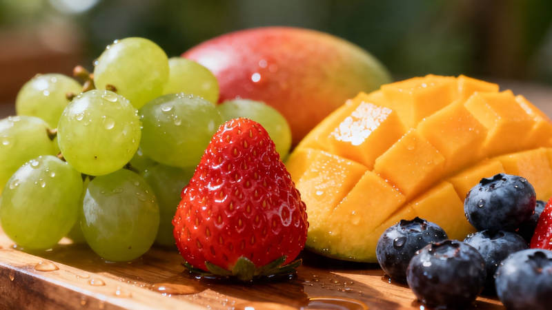 鲜果拼盘 葡萄草莓芒果蓝莓图片