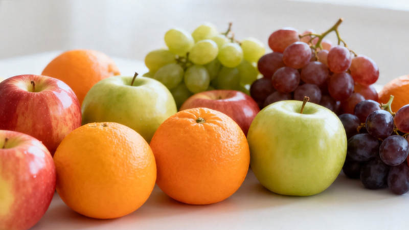新鲜水果拼盘 苹果橙葡萄图片