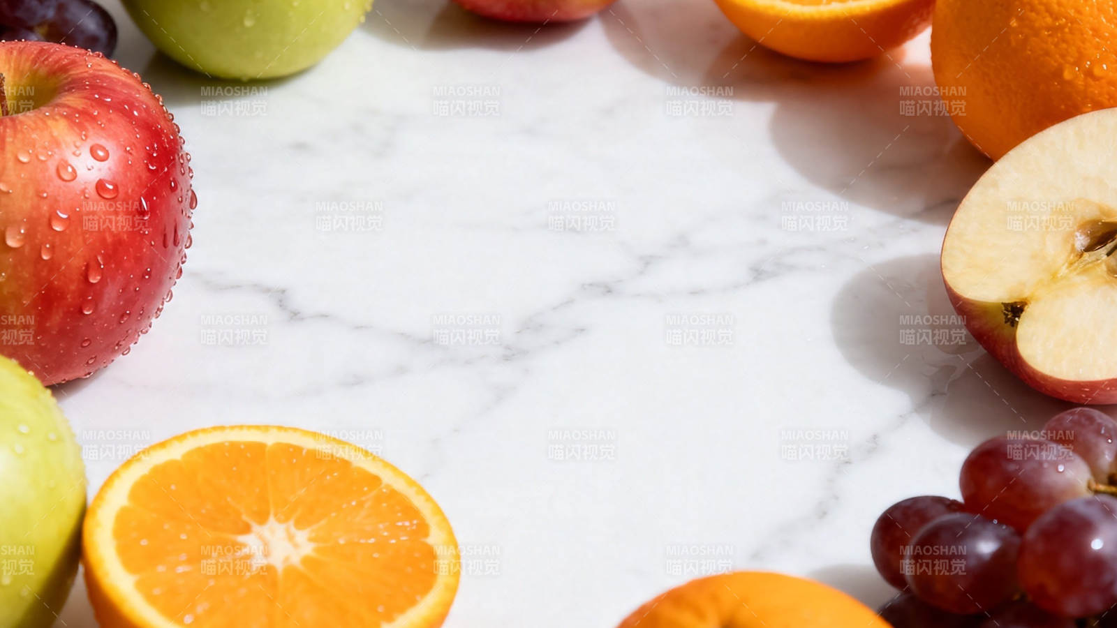 鲜果环列大理石台面图片