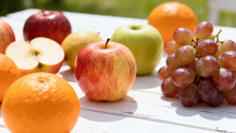 新鲜水果拼盘 苹果葡萄橙子图片