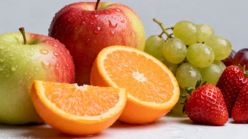 新鲜水果拼盘 苹果橙葡萄草莓图片