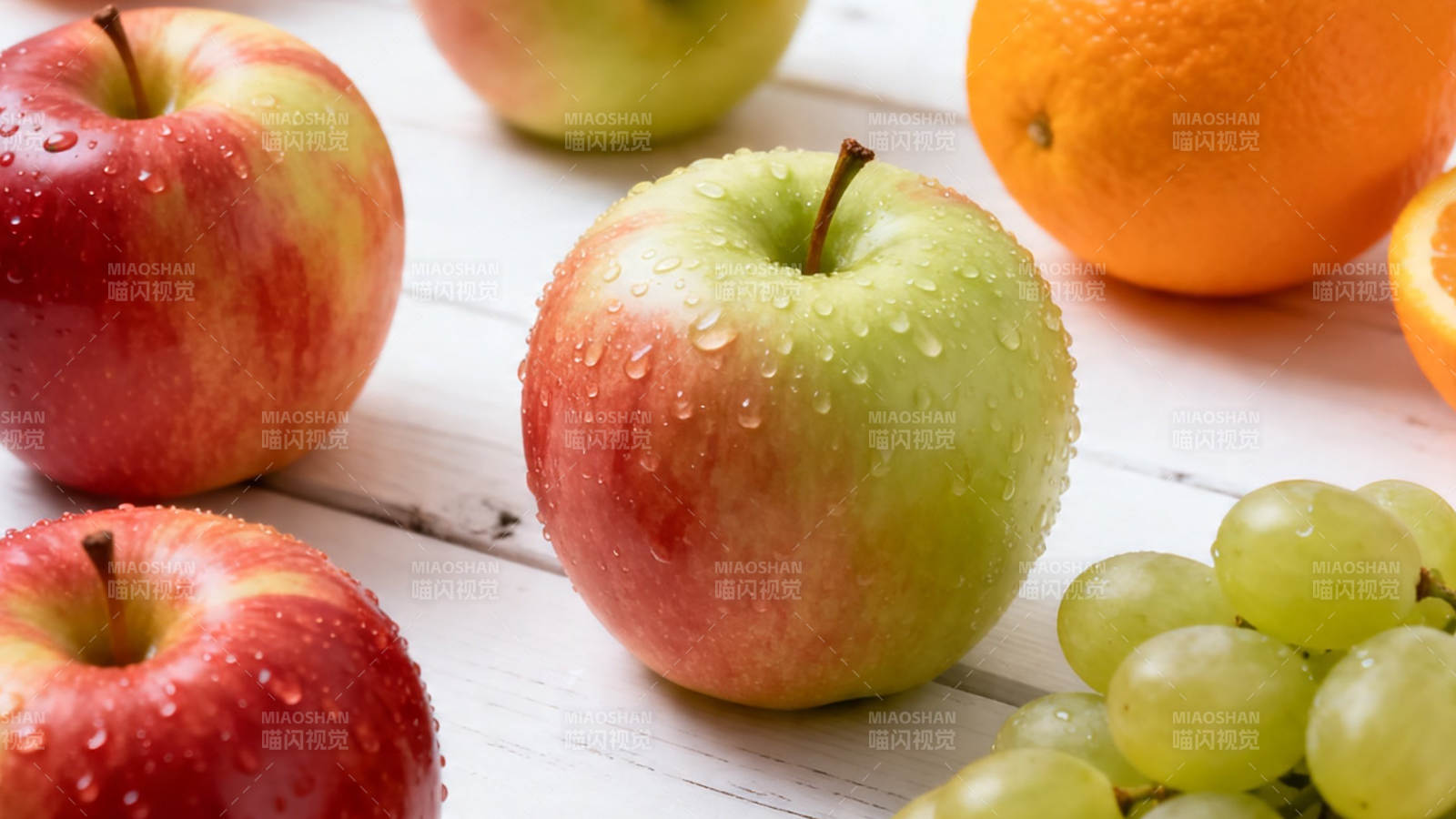 新鲜水果 苹果橙子葡萄图片