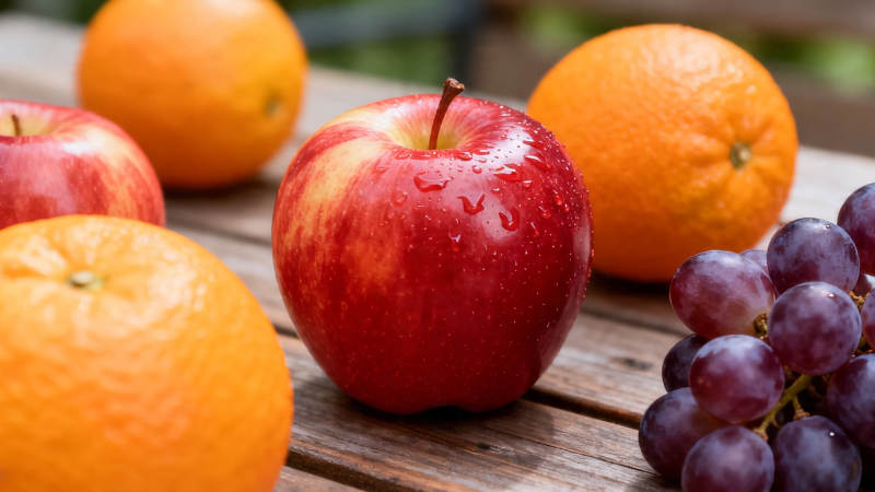 新鲜水果拼盘 苹果橙子葡萄图片