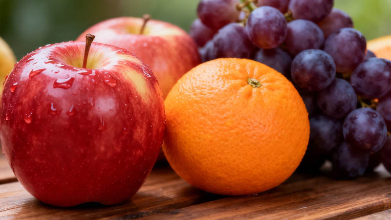 新鲜水果拼盘 苹果橙子葡萄图片