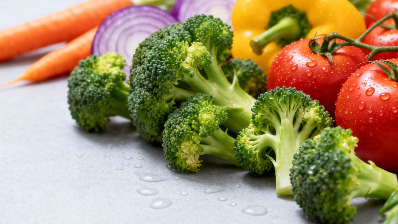 新鲜蔬菜特写 西兰花番茄胡萝卜图片