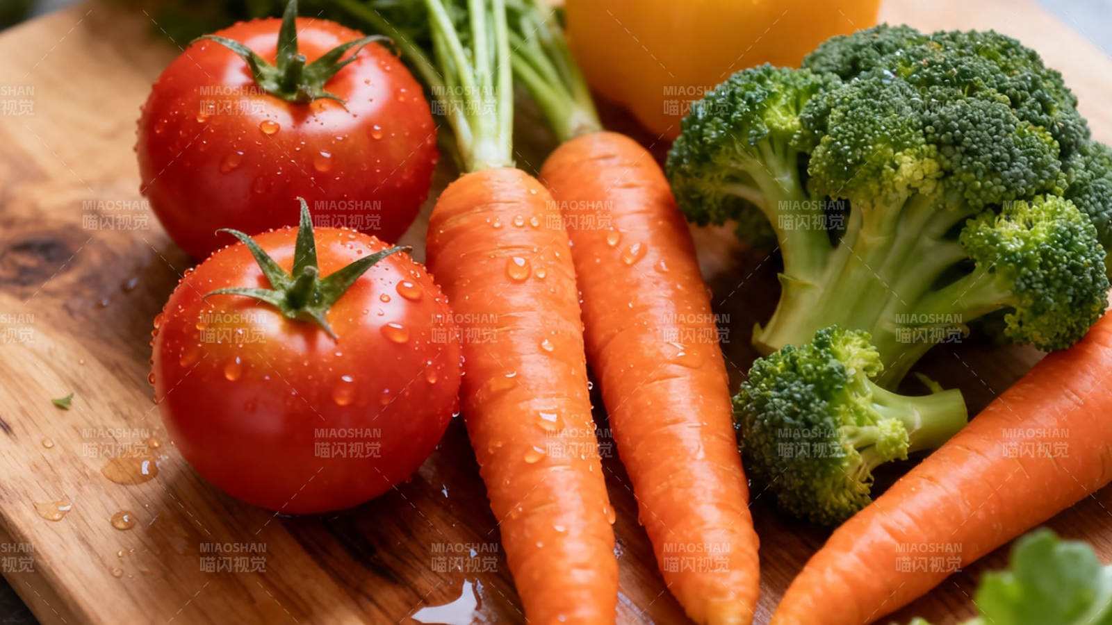新鲜蔬菜 番茄胡萝卜西兰花图片