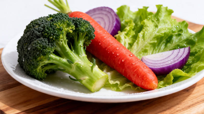 新鲜蔬菜拼盘 西兰花胡萝卜生菜洋葱图片