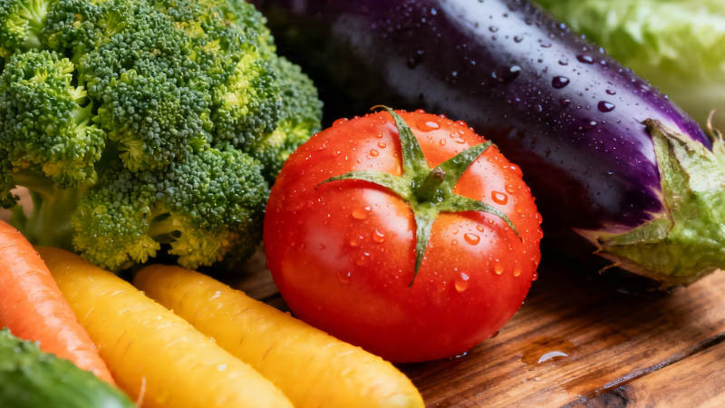 新鲜蔬菜水珠晶莹诱人图片