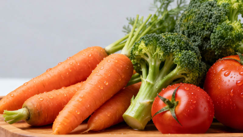 新鲜蔬菜 胡萝卜西兰花番茄图片