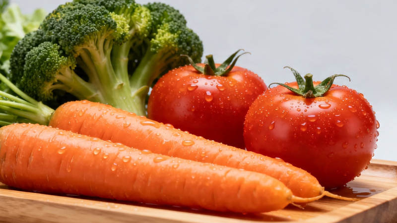 新鲜蔬菜 胡萝卜番茄西兰花图片