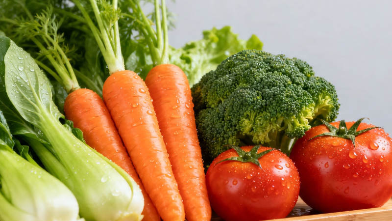 新鲜蔬菜组合 胡萝卜西兰花番茄图片