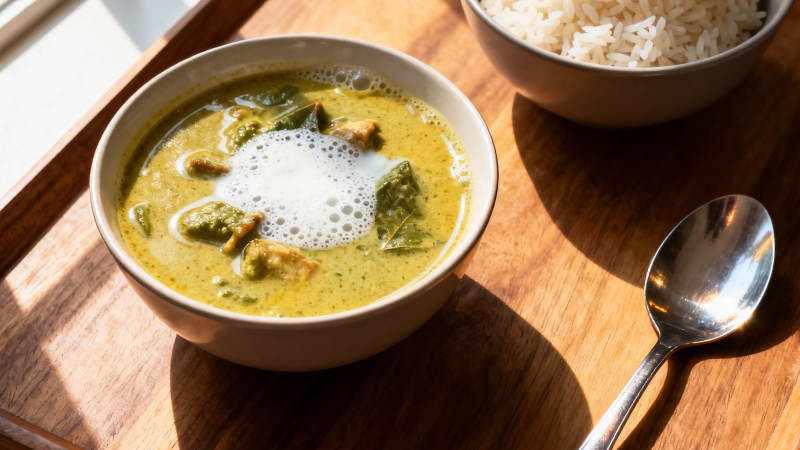 咖喱配白饭 阳光下的美味图片