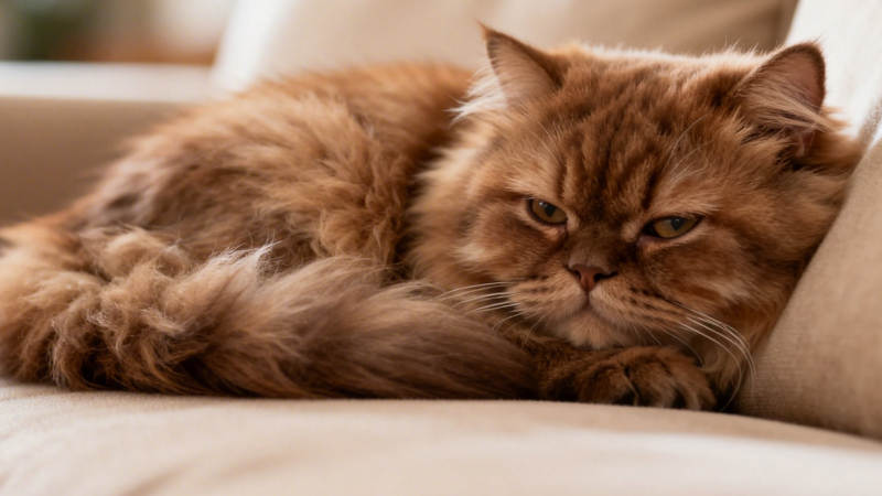 慵懒橘猫卧沙发图片