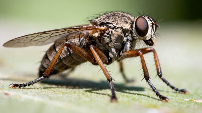 蝇立叶上 细节清晰可见图片